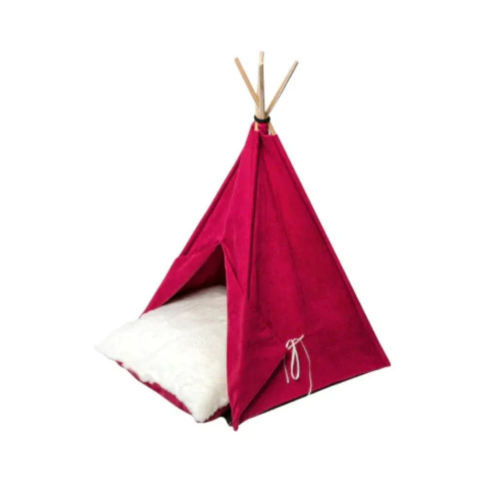 فيلاين قو كب كيك سرير شكل خيمة للقطط والكلاب لون احمر |  صيدلية.كوم.