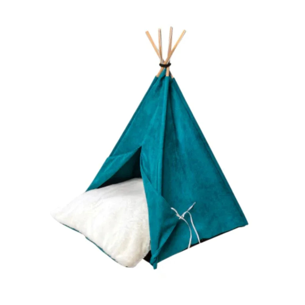 فيلاين قو كب كيك سرير شكل خيمة للقطط والكلاب لون تركواز |  صيدلية.كوم.