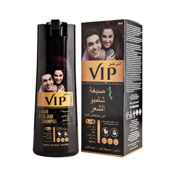 VIP شامبو صبغة الشعر طبيعي بمستخلص اللؤلؤ بني غامق 