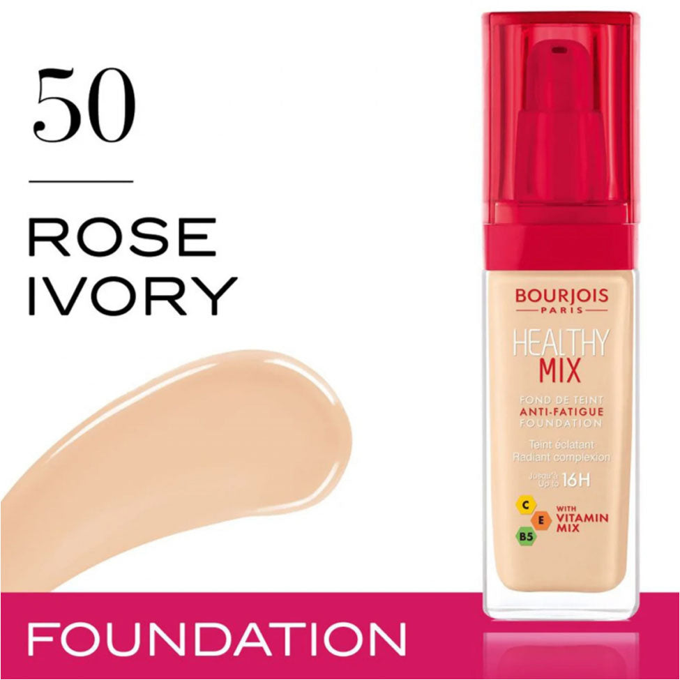 Foundation Healthy Mix Anti-Fatigue Rose Ivory N50 By Bourjois