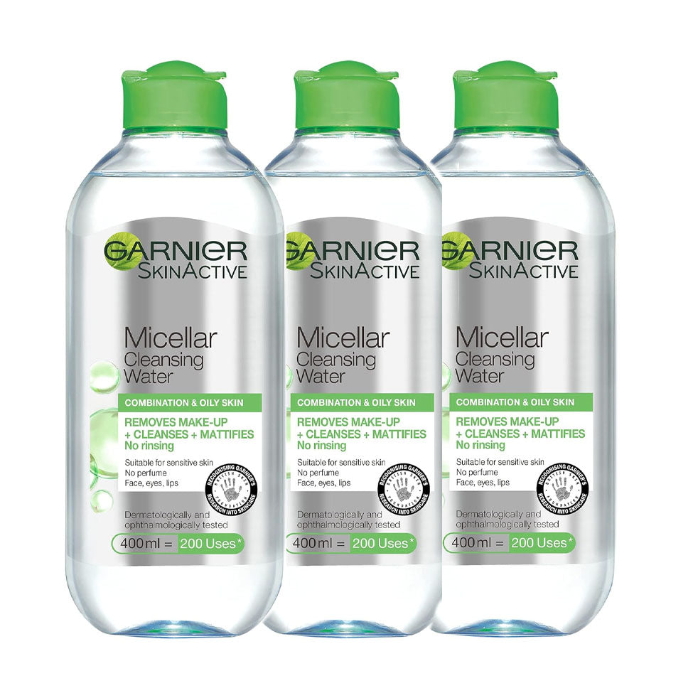 عرض غارنيه ماء ميسيلار منظف للبشرة الحساسة والمختلطة 400 مل×3 |  صيدلية.كوم.