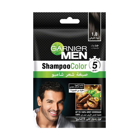 Garnier men's hair dye shampoo natural black 20 ml