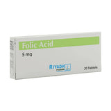 Folic acid 5 mg 20 tablets