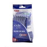 Men's razor, 2 blades, 16 pieces - blue