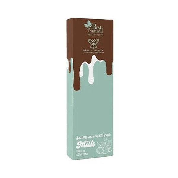 هيلثي اند تيستي شوكولاتة بالحليب طبيعية كاكاو مع بندق