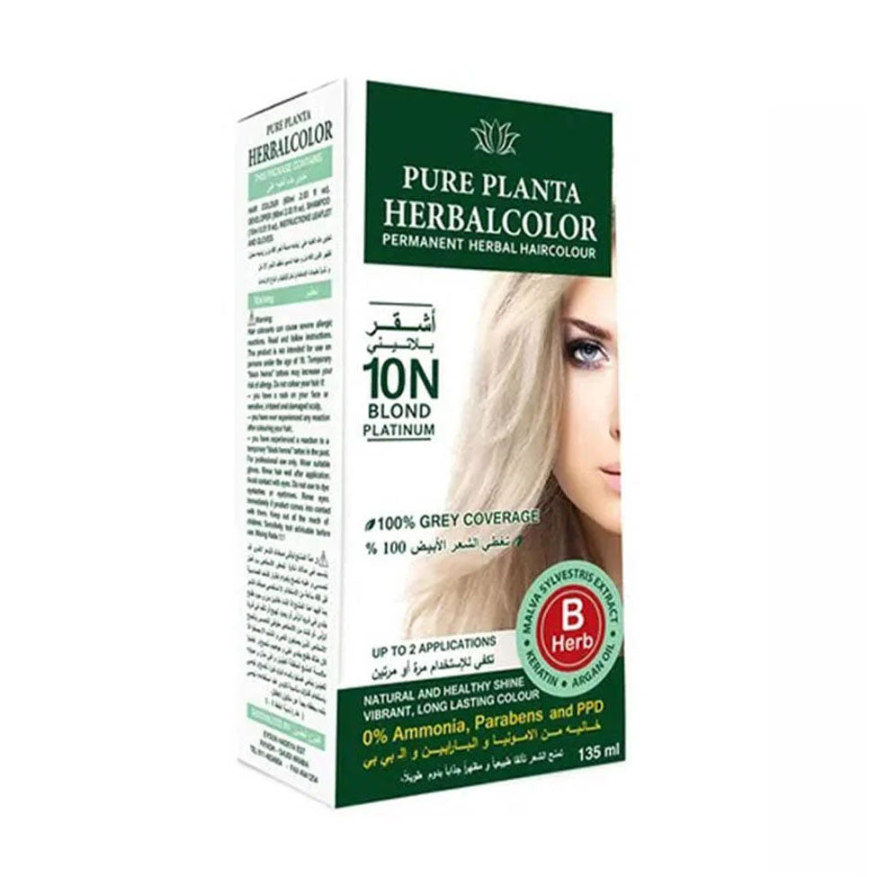 Herbal Color Permanent Botanical Dye 10N Platinum Blonde 135 ml