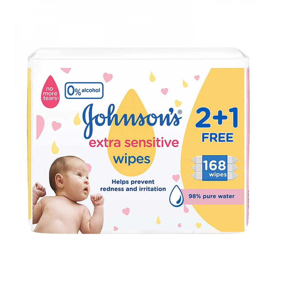 جونسون مناديل أطفال مبللة فائقة الحساسية 