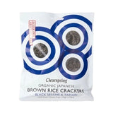 Clear spring rice crackers with black sesame and tamari 40 grams