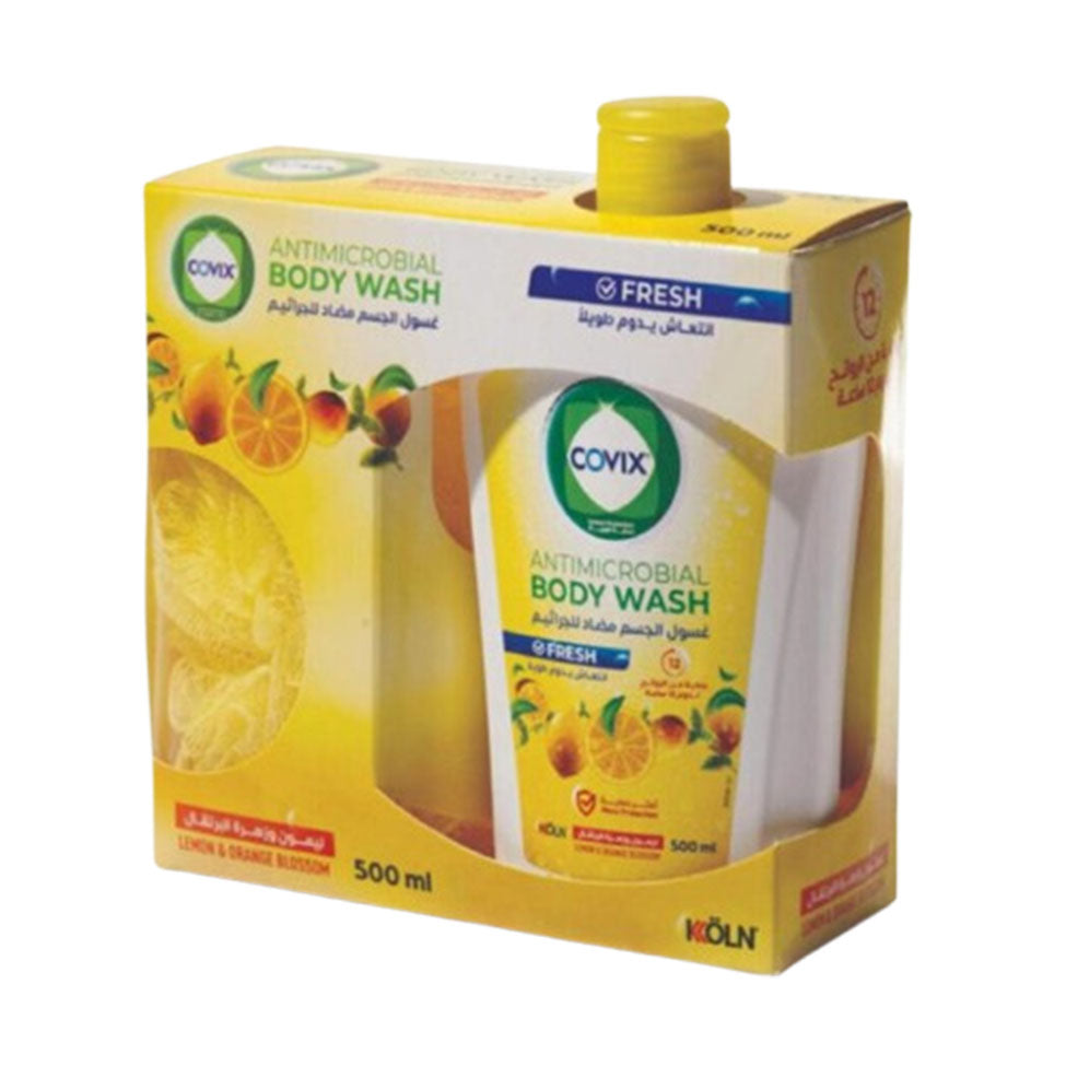 Covix Care Lemon and Orange Blossom Body Wash with Loofah 500 ml