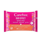 Carefree Intimate Wipes Double Action - With Vitamin E and Cotton Extract - 20 Wipes