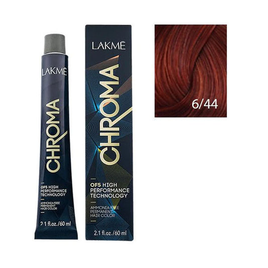 Lakme Chroma Ammonia Free Hair Color Pure Copper Dark Blonde No. 6/44-60ml