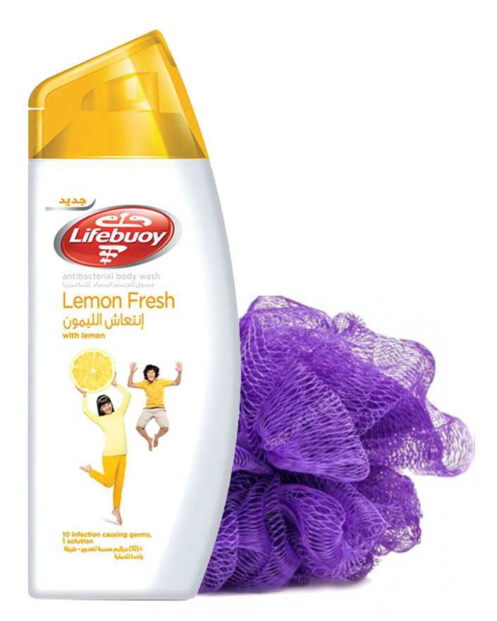 لايف بوي سائل استحمام انتعاش الليمون 300 مل مع ليفة - Sidalih.com || صيدلية.كوم