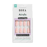 Luca acrylic nails, almond shape, French pink color, A5