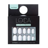 Luca artificial nails white oval shape 12