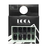 Lucca artificial nails black oval shape 1