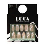 Luca almond-shaped artificial nails, white and nude, 25