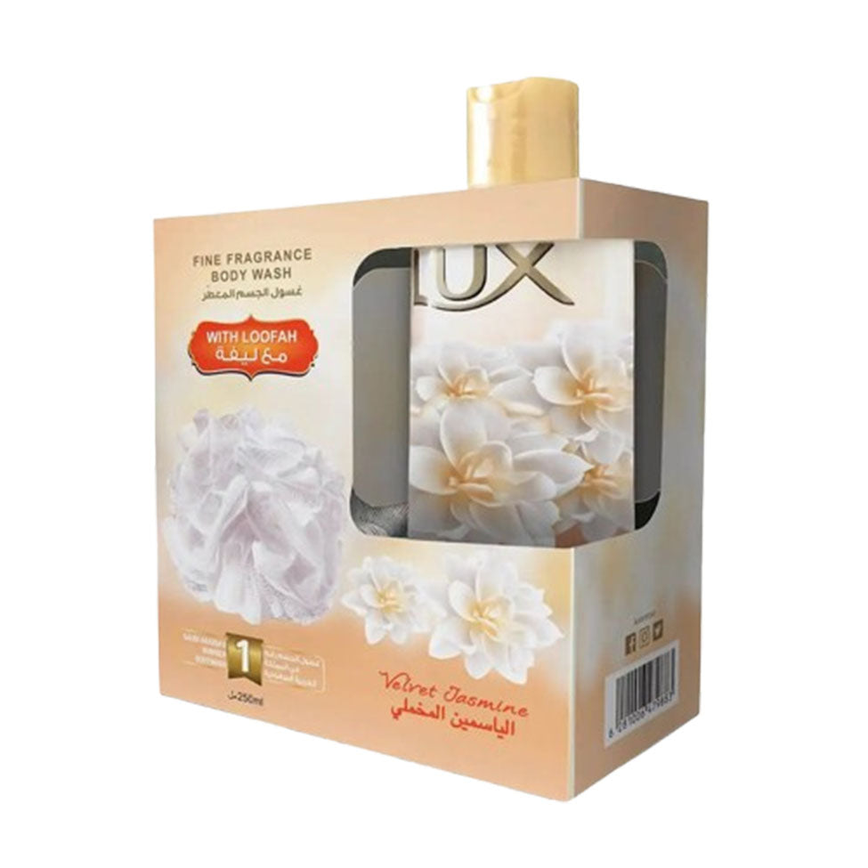 لوكس غسول الجسم لمسة مخملية مع ليفة