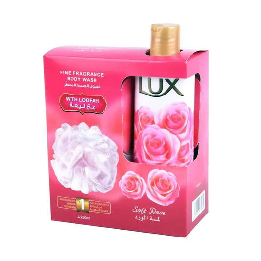 لوكس سائل استحمام لمسة ناعمة مع ليفة