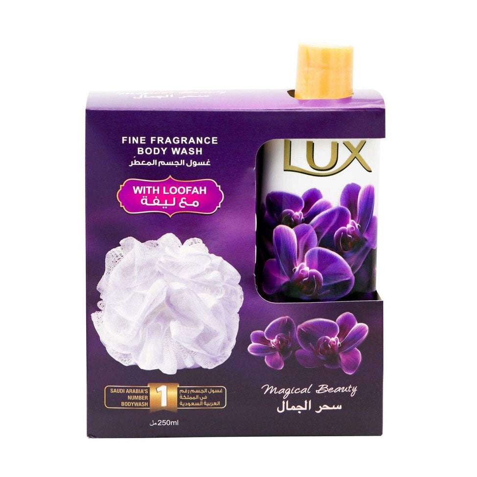 لوكس سائل استحمام سحر الجمال مع ليفة
