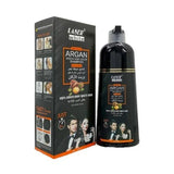 Laser White Hair Dye Shampoo with Argan Oil, Natural Black - 420 ml