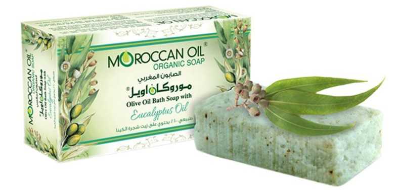 موروكان أويل صابون حمام عضوي مع زيت الأوكالبتوس 100جم.