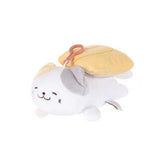 Medal or bag pendant in the shape of a cute cat and egg roll sushi