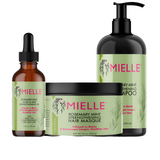 Miele hair loss treatment package with rosemary and mint, 3 products