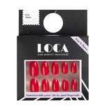 N4 Luca small nails, oval shape, red color