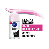 Nivea Deodorant for Women, Invisible Original for Black and White Clothes, Roll On 50 ml