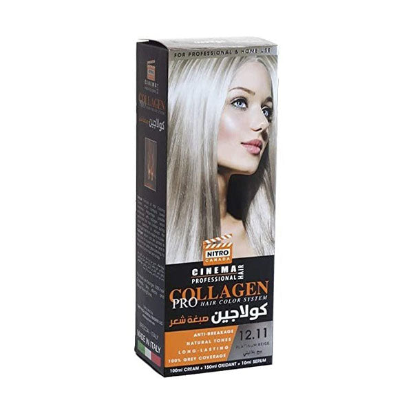 نيترو كندا كولاجين صبغة شعر 12.11 أشقر فضي بلاتيني.