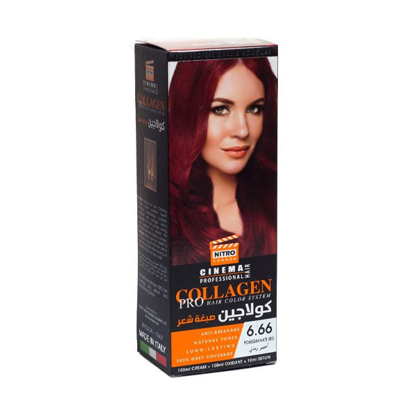 نيترو كندا كولاجين صبغة شعر 6.66 اشقر احمر رماني.