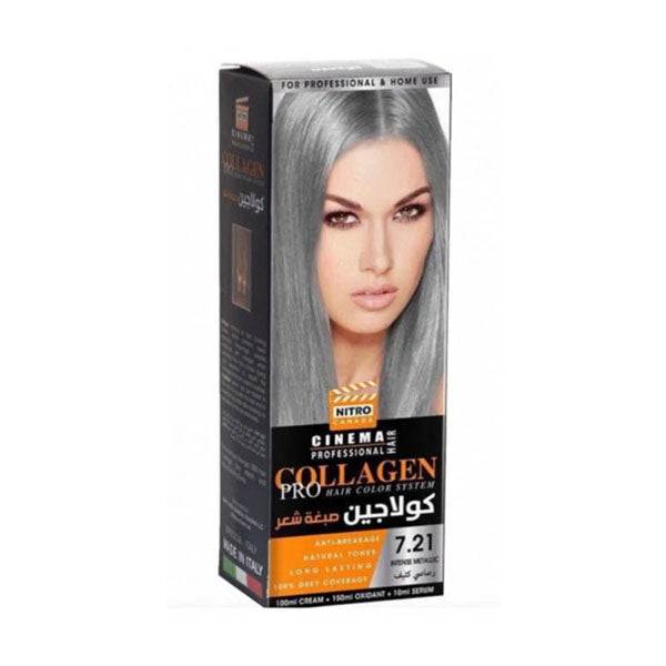نيترو كندا كولاجين صبغة شعر 7.21 رصاصي كثيف.