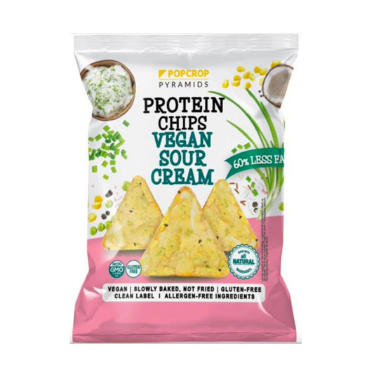 Pop Crop Gluten Free Sour Cream Flavored Protein Chips 60 g