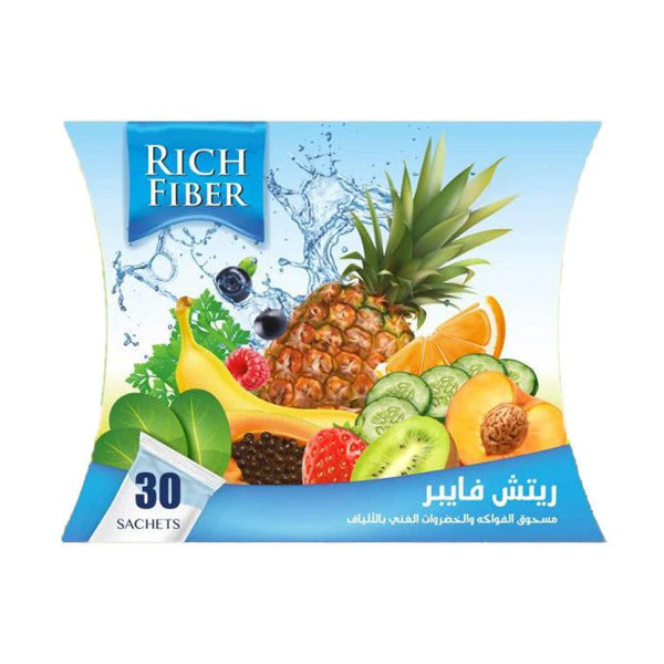 ريتش فايبر مسحوق الخضروات والفواكه الغني بالألياف 30 كيس.