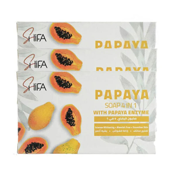 Shifa papaya soap is 135 grams x 4 x 4