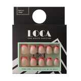 T1 Lucca artificial nails natural French red shape