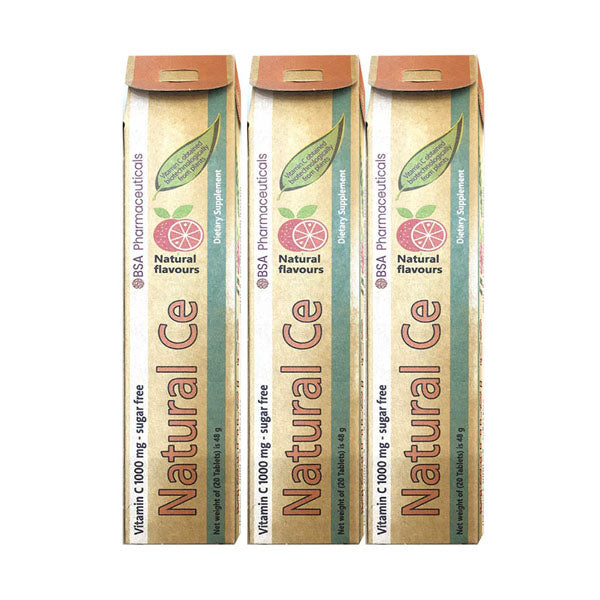 عرض ناتورال سي فيتامين 1000 مجم 20 قرص فوار بدون سكر ×3 |  صيدلية.كوم.