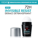 Vichy Invisible Resist 72 Hours Roll-On Deodorant Men's 50 Ml