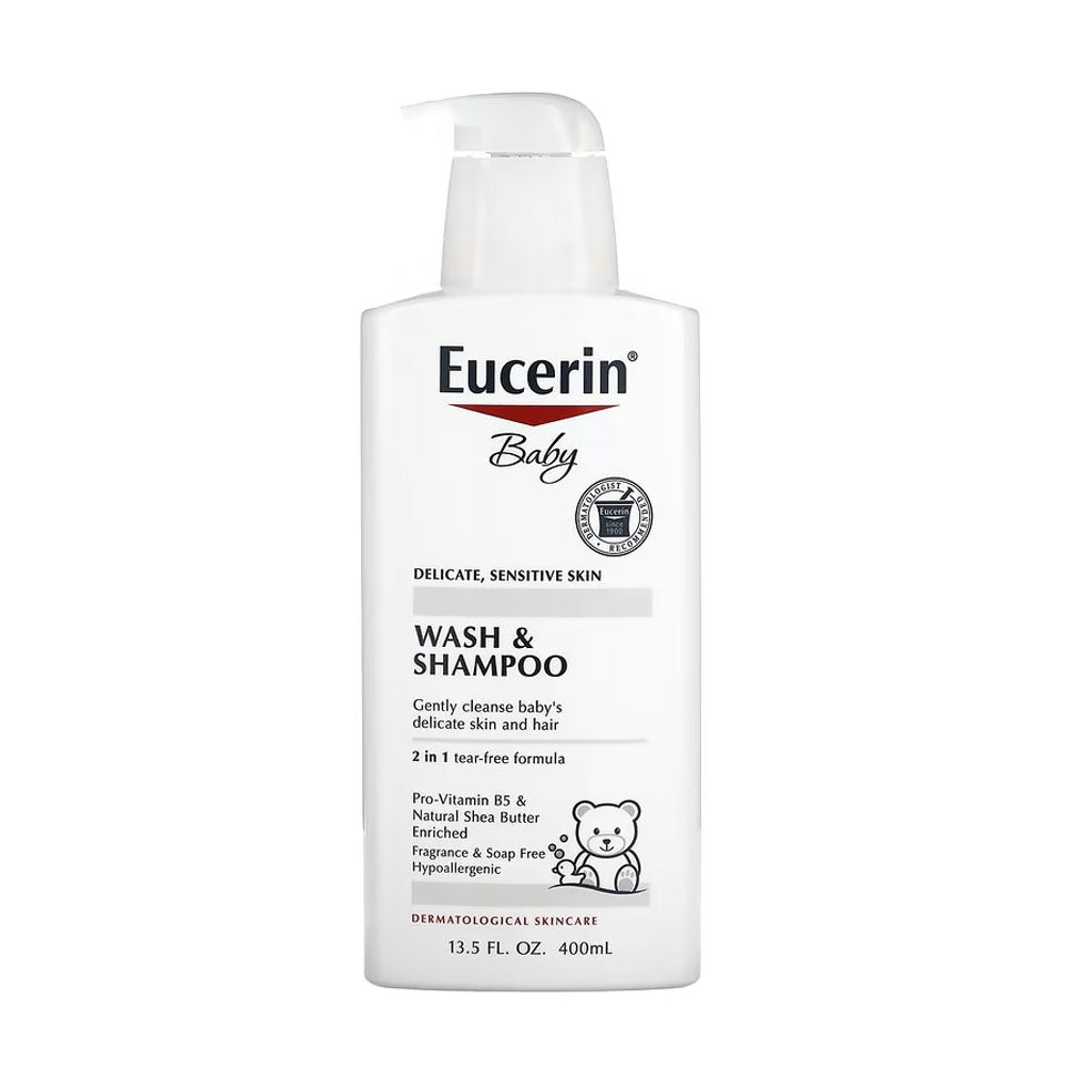 Eucerin Baby Wash and Shampoo Fragrance Free 400 ml