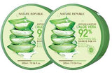 Offer Nature Republic Aloe Vera 92% Moisturizing Facial Gel 300 ml 1 piece and the second piece for 5 riyals