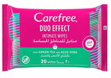 Carefree Dual Action Intimate Wipes - Green Tea &amp; Aloe Vera