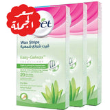 Presentation of Veet wax strips for dry skin 20 pieces x 3