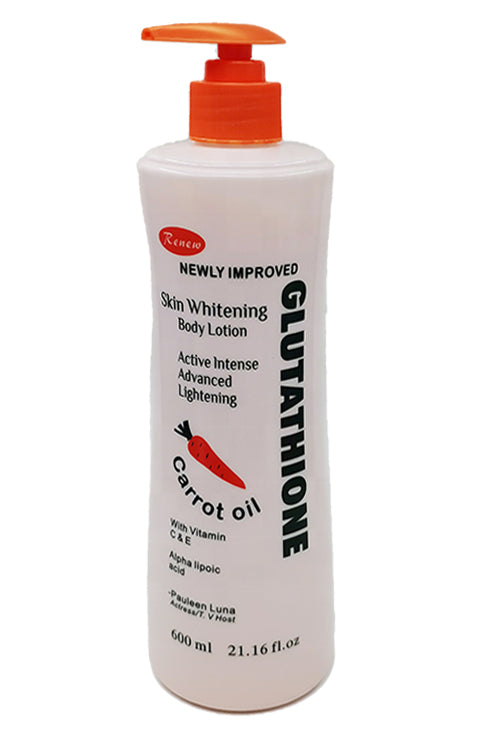 Glutathione for skin whitening with carrot oil lotion - 600 ml