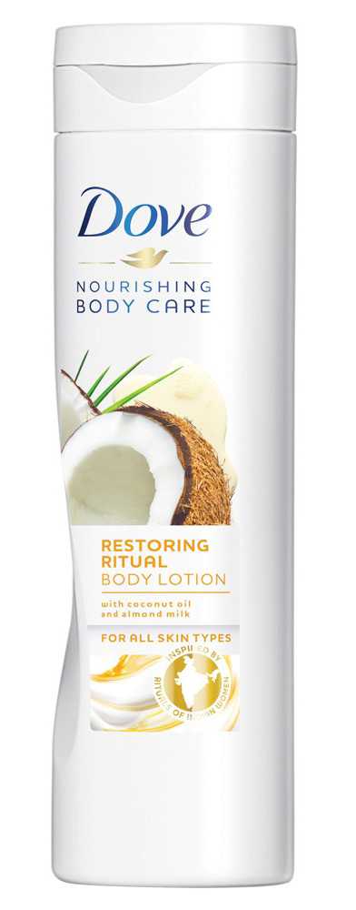 دوف لوشن الجسم المغذي - زيت جوز الهند وحليب اللوز 400 مل.