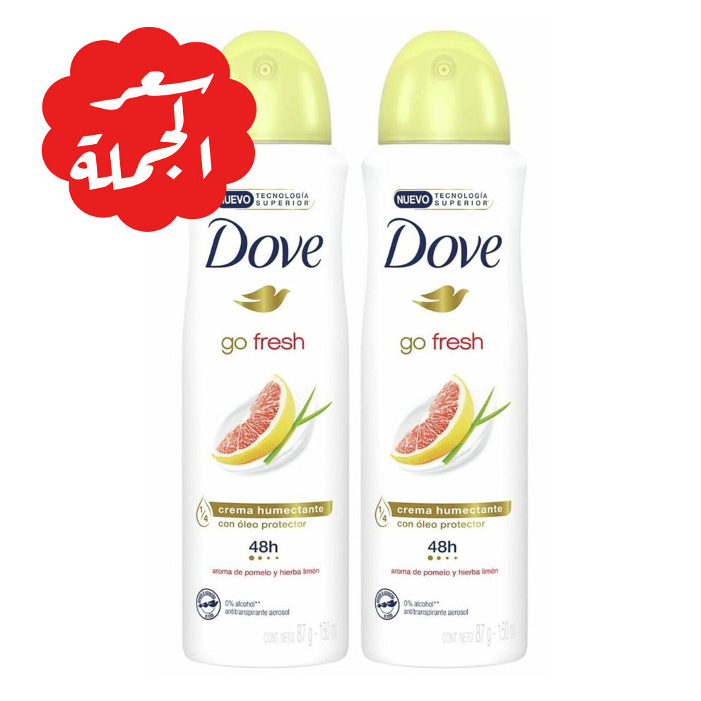Presentation of Dove Go Fresh Deodorant Grapefruit and Lemon 150 ml x 2