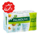 Presentation of Palmolive Gentle and Balanced Natural Soap with Chamomile and Vitamin E 170 gm - Pack of 6