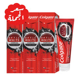 Presentation of Colgate Toothpaste Optic White Charcoal 75ml×3